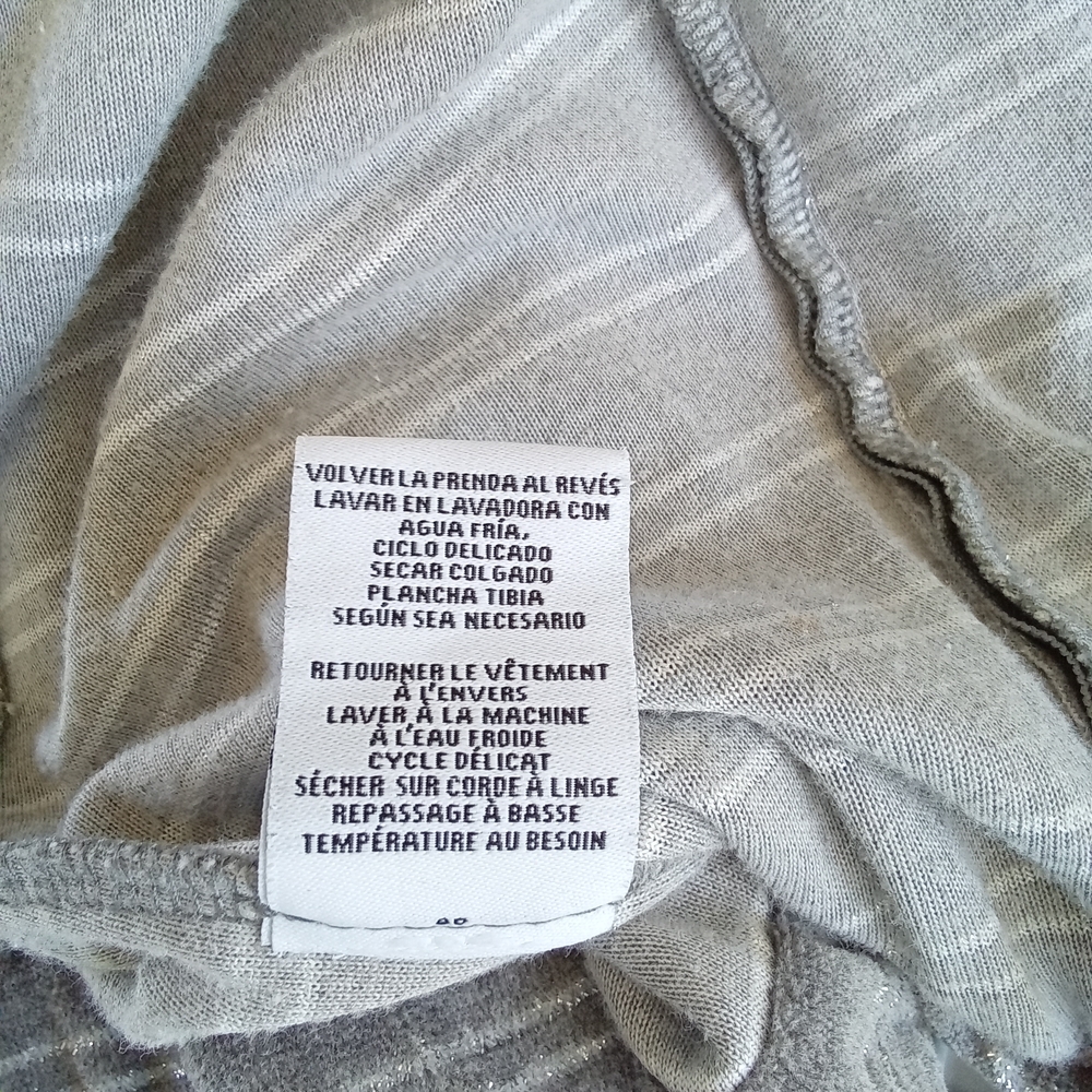 Ruby Rd. Gray Striped Zip Jacket - image 7